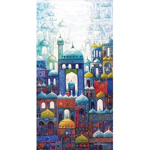 Javed Qamar, 12 x 24 inch, Acrylic On Canvas, Cityscape Painting, AC-JQ-280